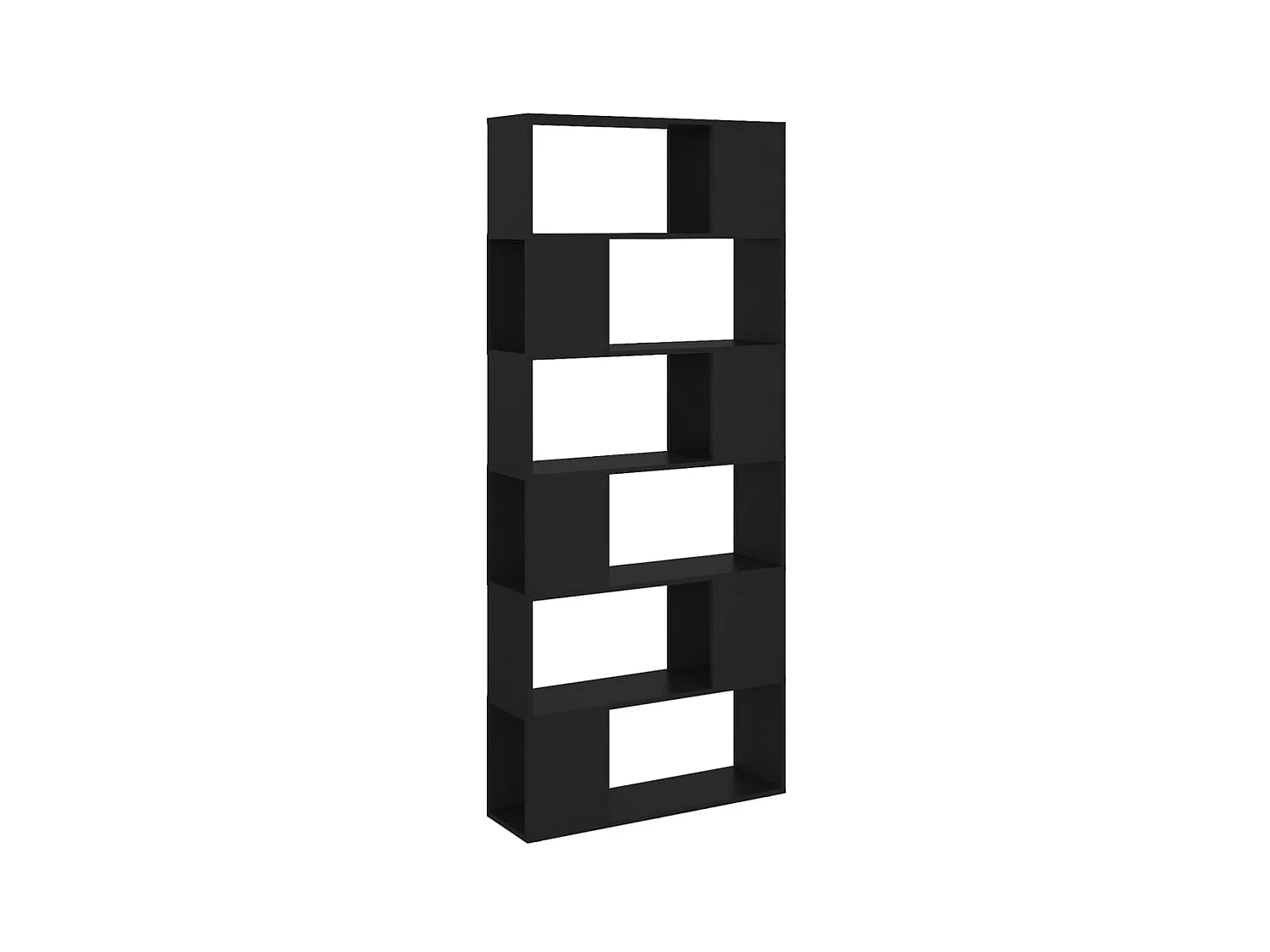 Bücherregal Raumteiler,Bücherschrank Schwarz 80x24x186 cm Holzwerkstoff -gkd70424
