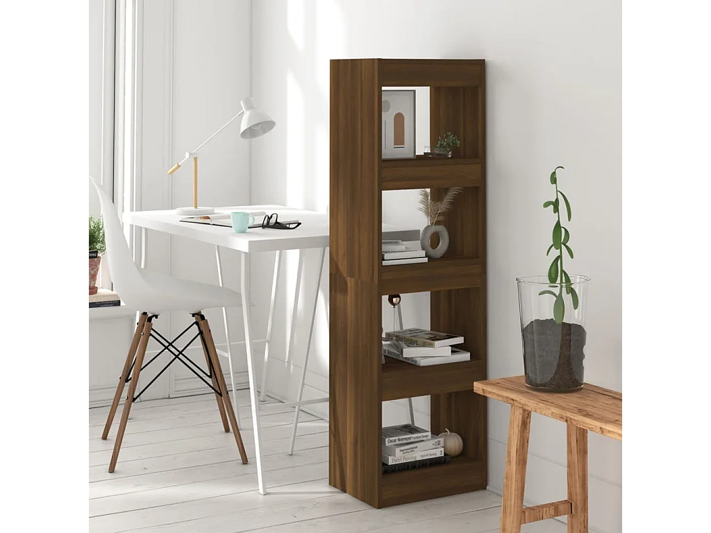Bibliothèque-Séparateur de pièce Chêne marron 40x30x135 cm OFR64460 BonneVie Meuble