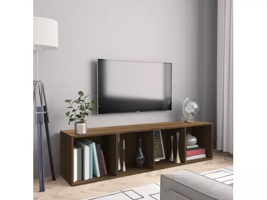 Kauf Unique Bücherregal/TV-Schrank,TV-Möbel Braun Eiche 143x30x36 cm Holzwerkstoff -gkd782752