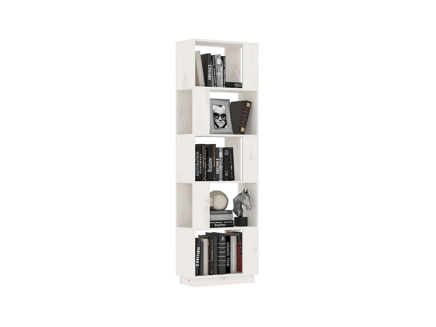 Bücherregal/Bücherschrank,Raumteiler Weiß 51x25x163,5 cm Massivholz Kiefer -gkd518492