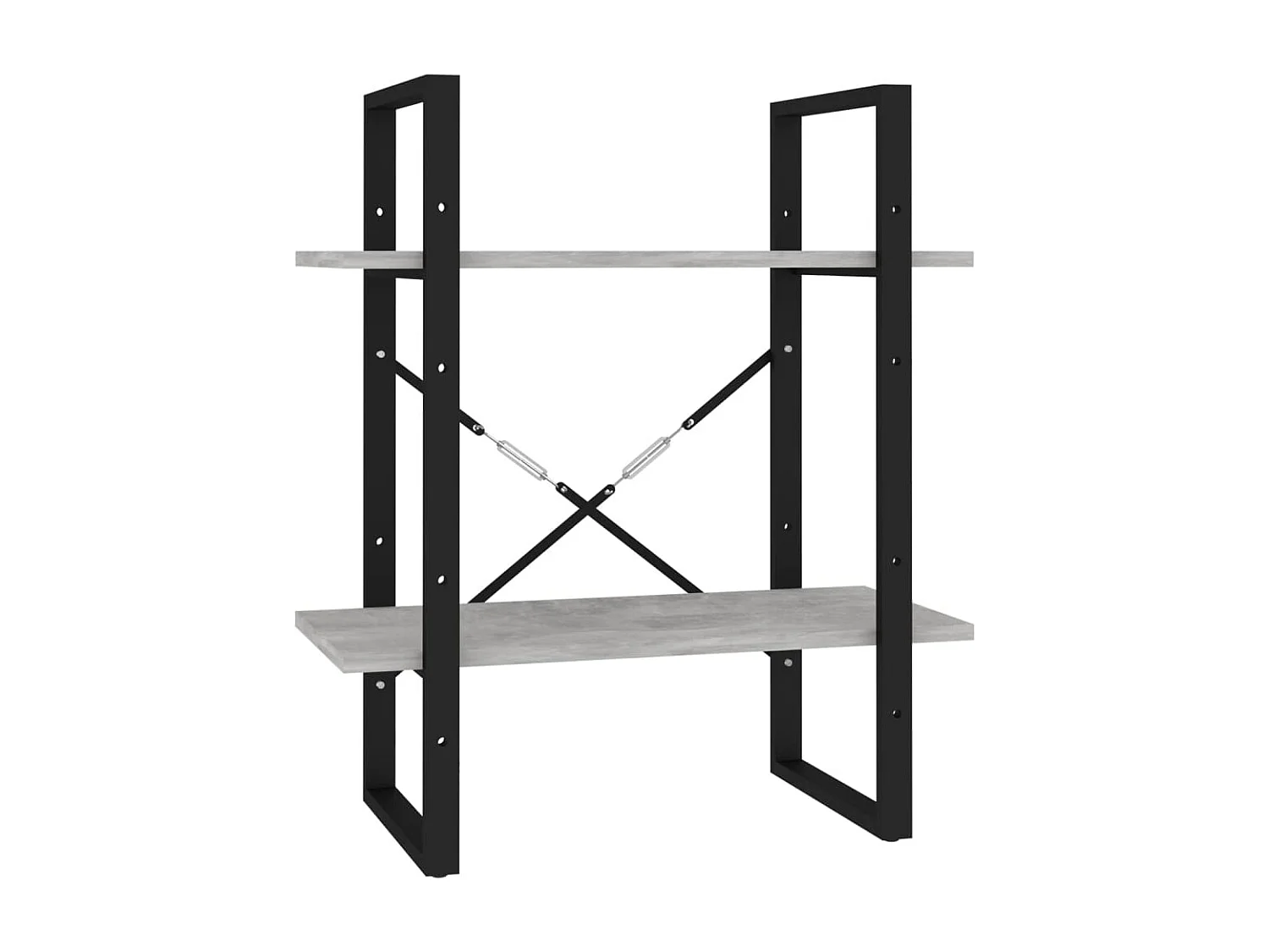 Bibliothèque à 5 niveaux Gris béton 60x30x175cm Bois ingénierie OFR53810 BonneVie Meuble