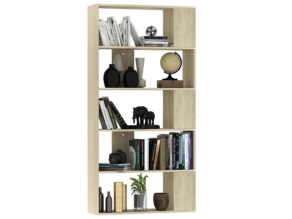 Biblioteca Estantería madera contrachapada color roble Sonoma 80x24x159 cm ES63809