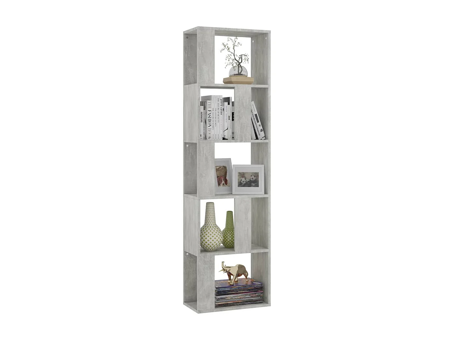 Bücherregal/Bücherschrank,Raumteiler Betongrau 45x24x159 cm Holzwerkstoff -gkd338751