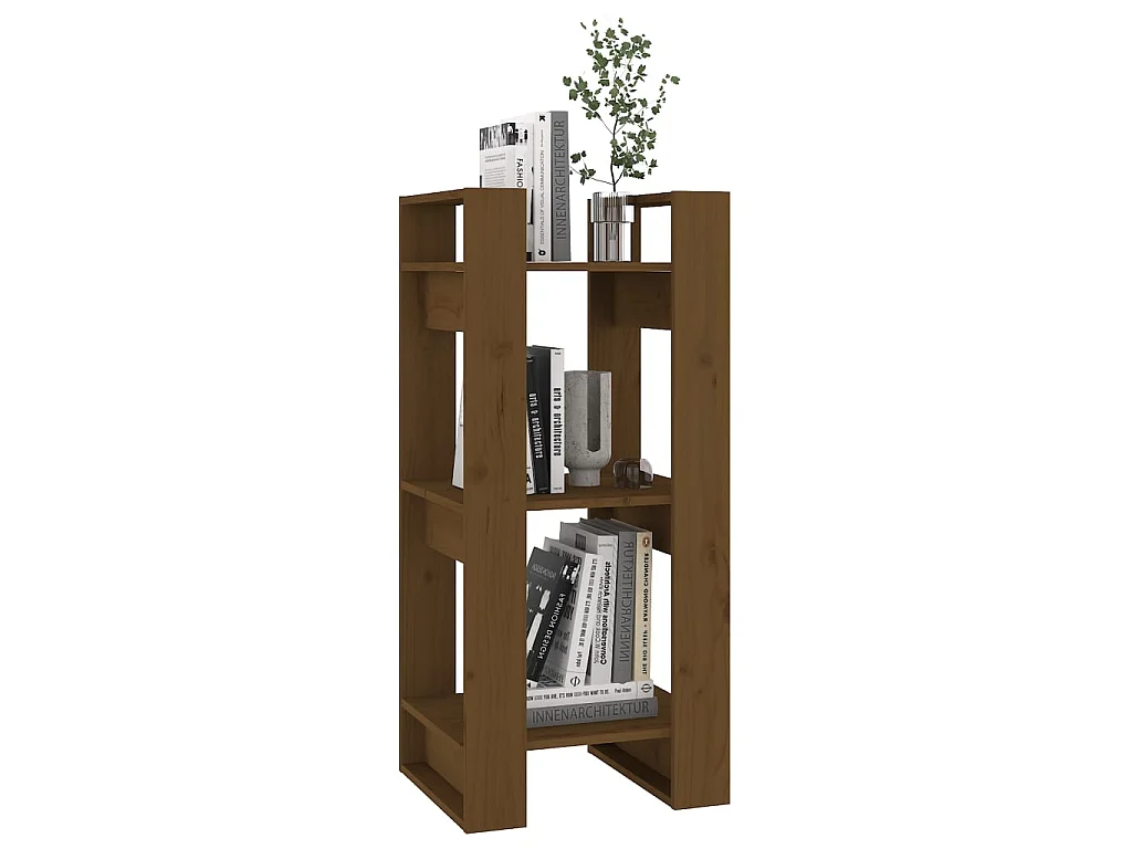 Bibliothèque Marron miel 41x35x91 cm Bois massif OFR20529 BonneVie Meuble