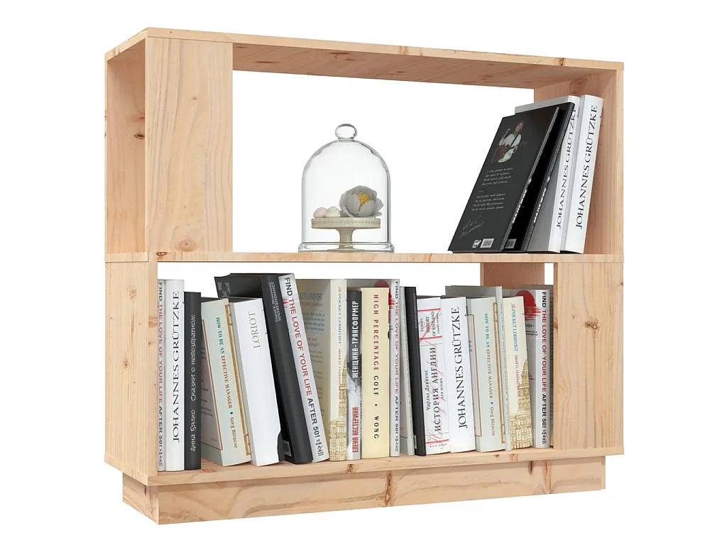 Bibliothèque-Séparateur de pièce 80x25x70 cm Bois de pin solide OFR11617 BonneVie Meuble