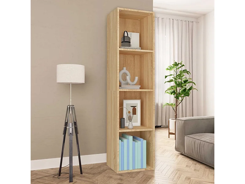 Bücherregal/TV-Schrank,TV-Möbel Sonoma-Eiche 36x30x143 cm Holzwerkstoff -gkd136846