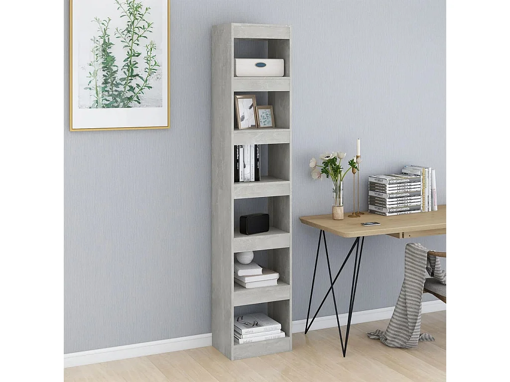 Bücherregal/Bücherschrank,Raumteiler Betongrau 40x30x198 cm -gkd172736