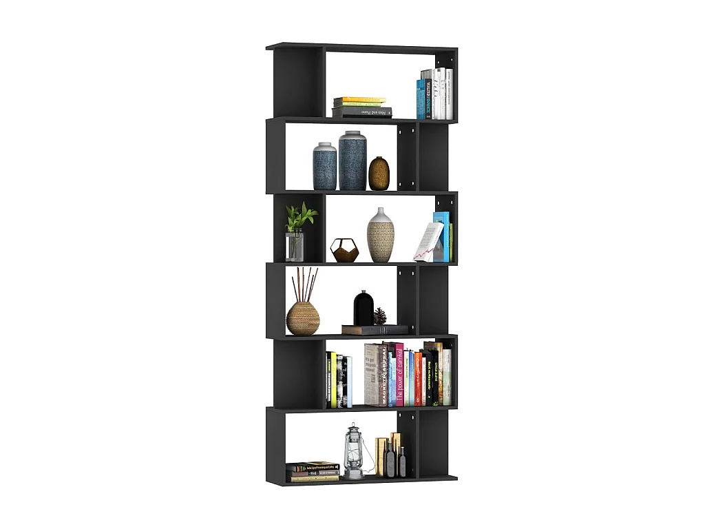 Bücherregal/Bücherschrank,Raumteiler Schwarz 80x24x192 cm Holzwerkstoff -gkd241694