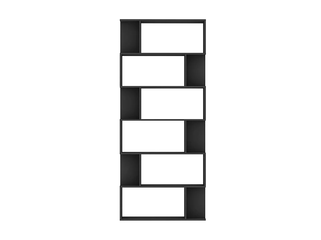 Bücherregal/Bücherschrank,Raumteiler Schwarz 80x24x192 cm Holzwerkstoff -gkd241694