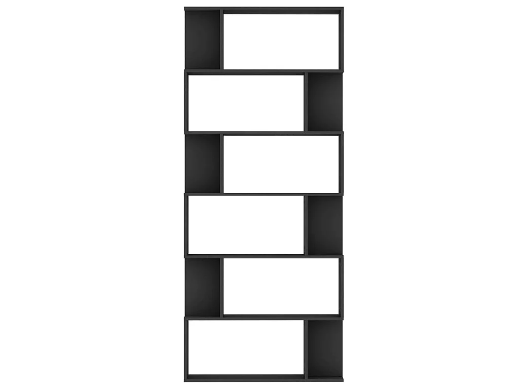 Bücherregal/Bücherschrank,Raumteiler Schwarz 80x24x192 cm Holzwerkstoff -gkd241694