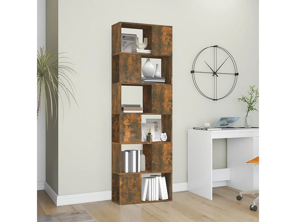 Bücherregal/Bücherschrank,Raumteiler Räuchereiche 60x24x186 cm -gkd965665