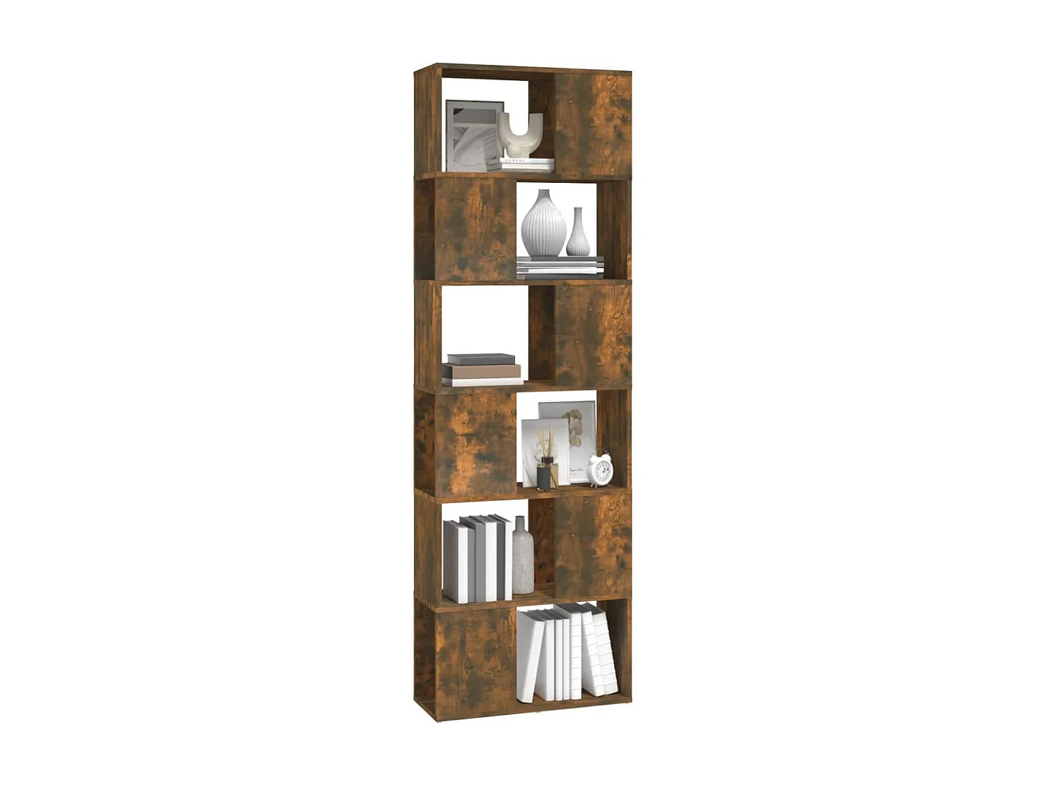 Bücherregal/Bücherschrank,Raumteiler Räuchereiche 60x24x186 cm -gkd965665