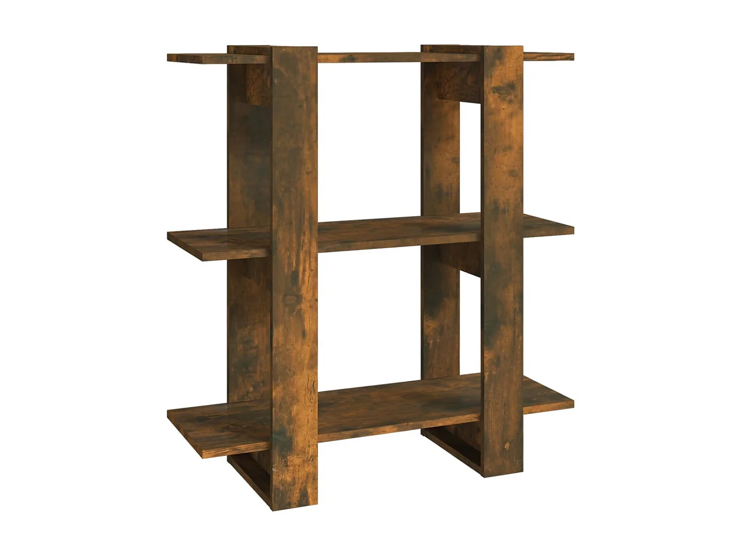 Bibliothèque-Séparateur de pièce Chêne fumé 80x30x87 cm OFR55590 BonneVie Meuble