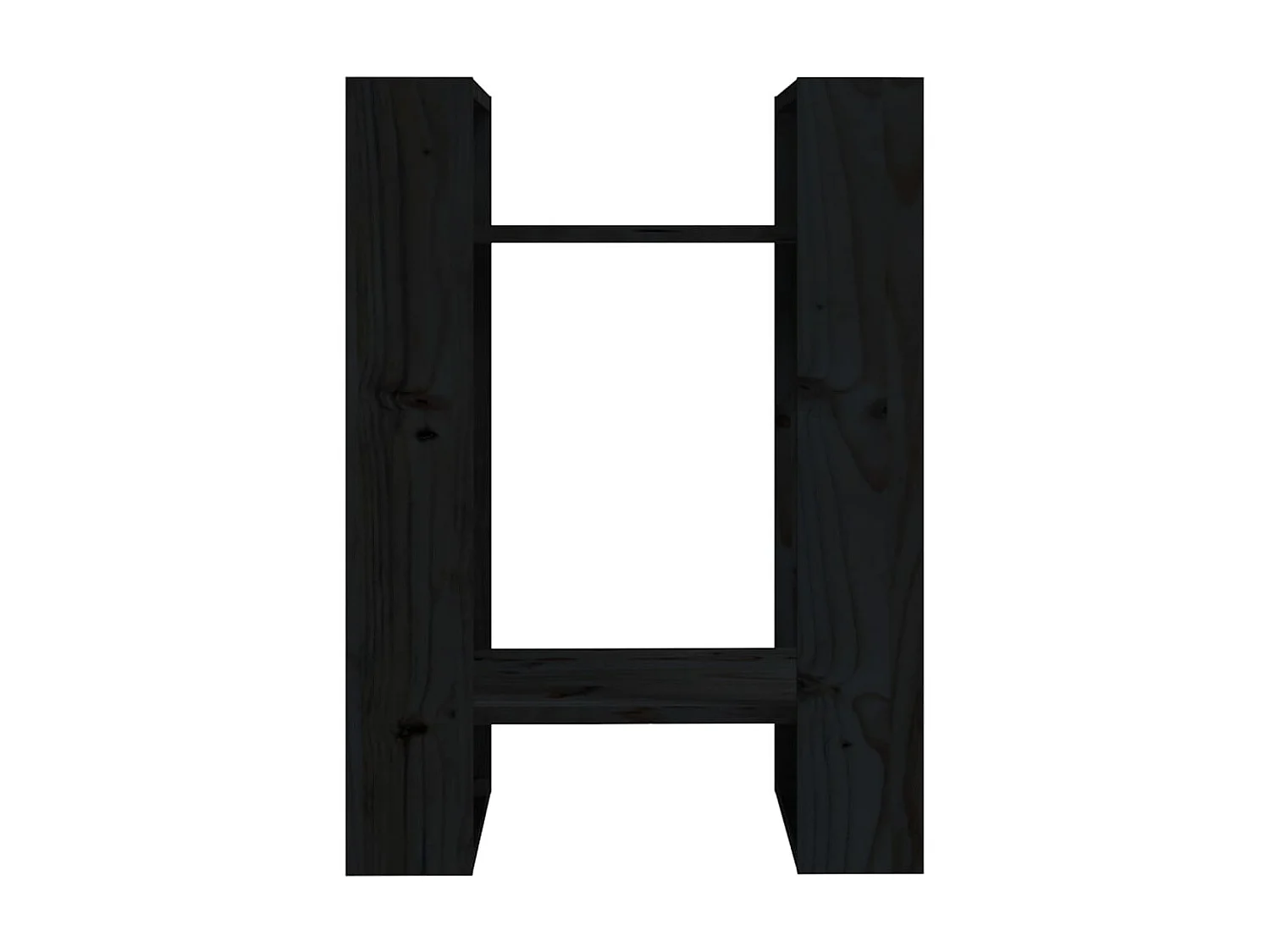 Bibliothèque-Séparateur de pièce Noir 41x35x57 cm Pin solide OFR34007 BonneVie Meuble