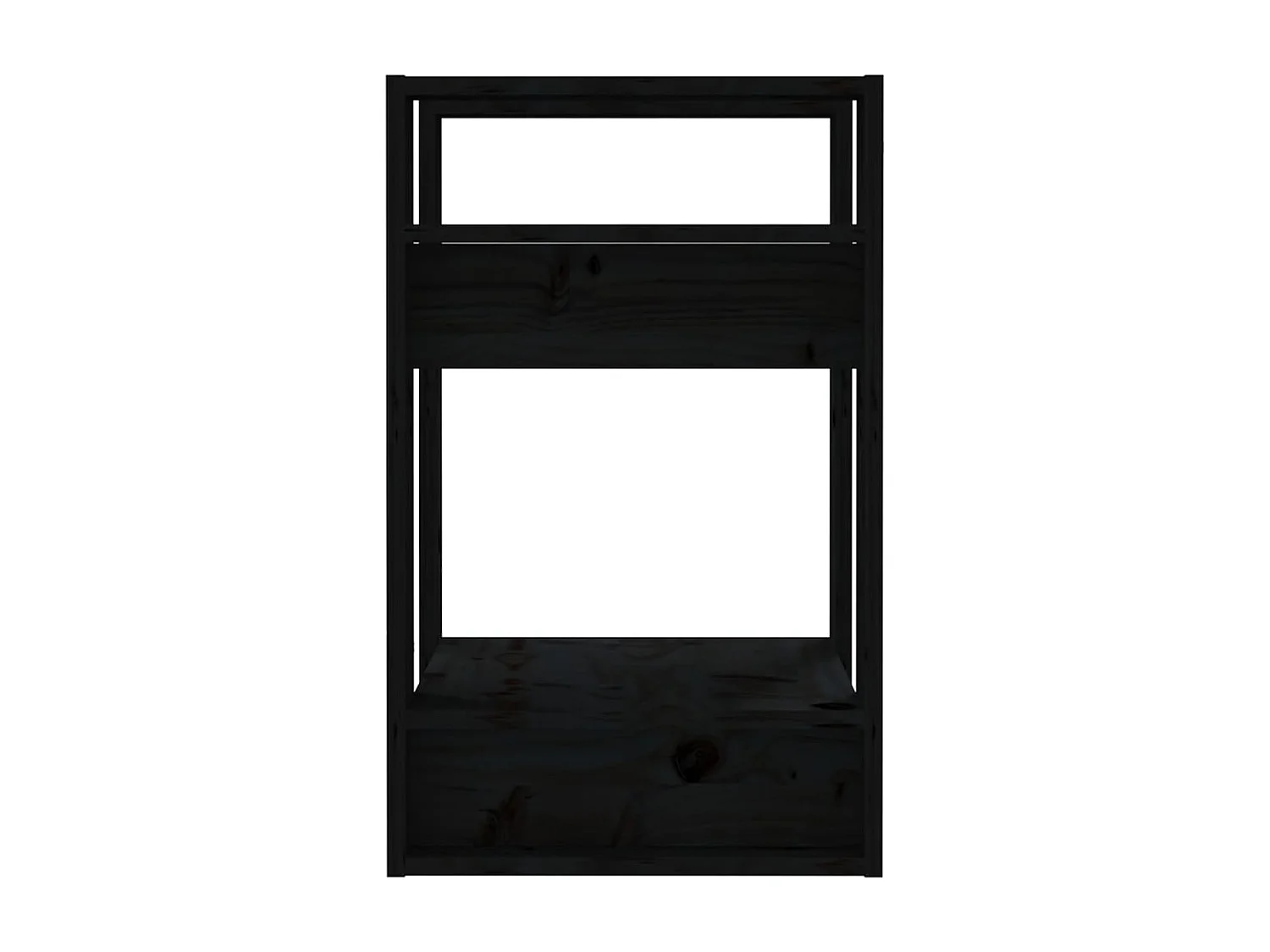 Bibliothèque-Séparateur de pièce Noir 41x35x57 cm Pin solide OFR34007 BonneVie Meuble