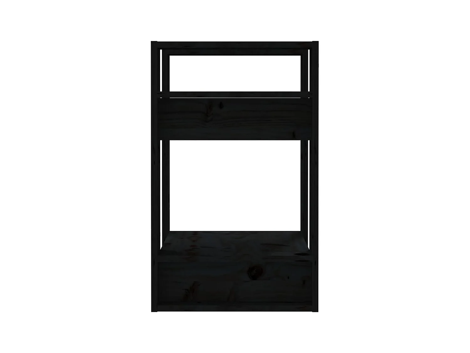 Bücherregal/Bücherschrank,Raumteiler Schwarz 41x35x57 cm Massivholz Kiefer -gkd65369