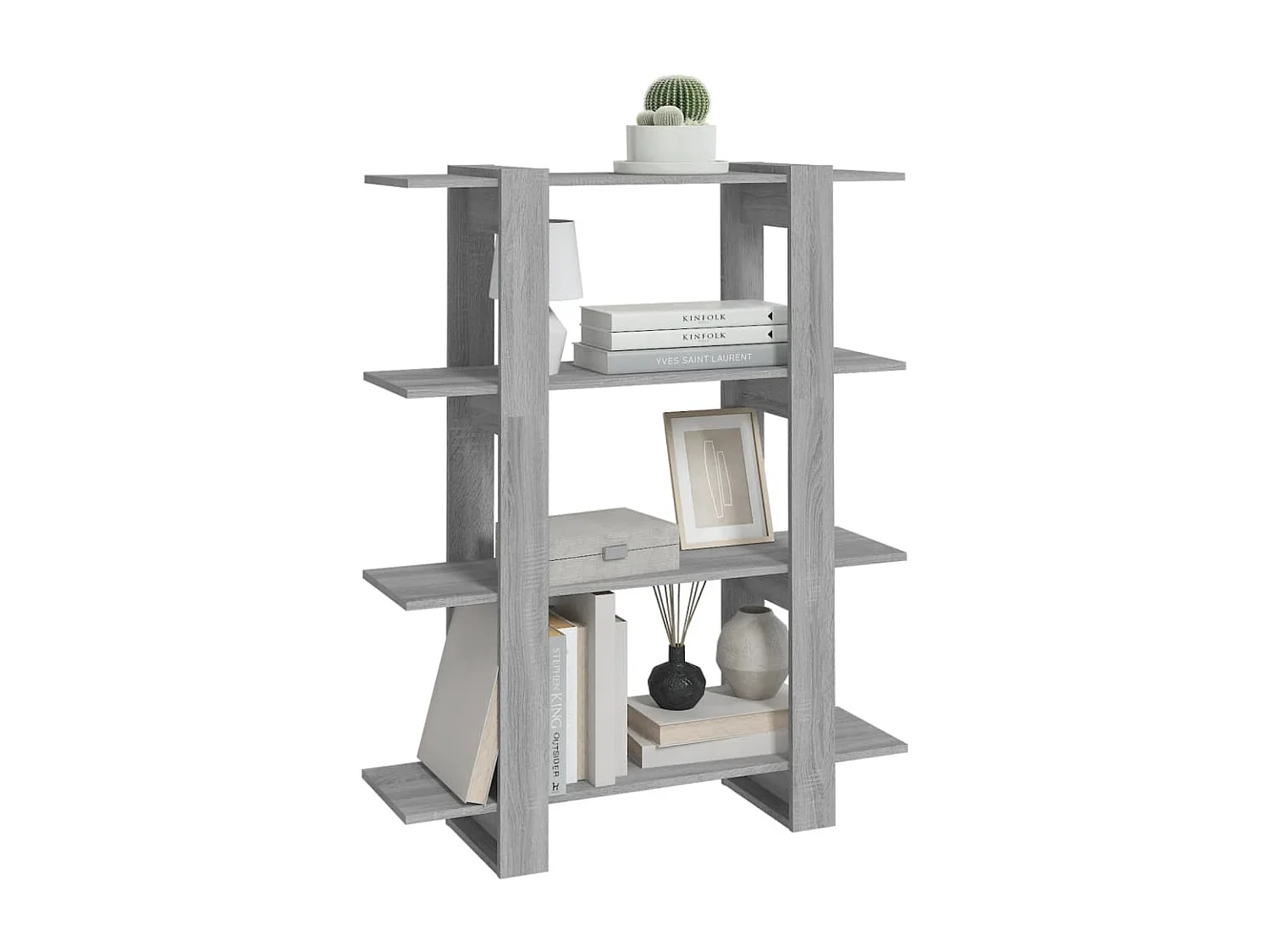 Bücherregal/Bücherschrank,Raumteiler Grau Sonoma 100×30×123,5 cm -gkd702533