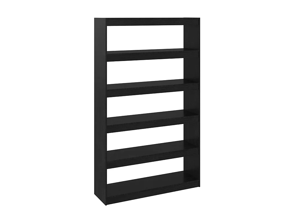 Bücherregal/Bücherschrank,Raumteiler Schwarz 100x30x167,5cm Massivholz Kiefer -gkd904965