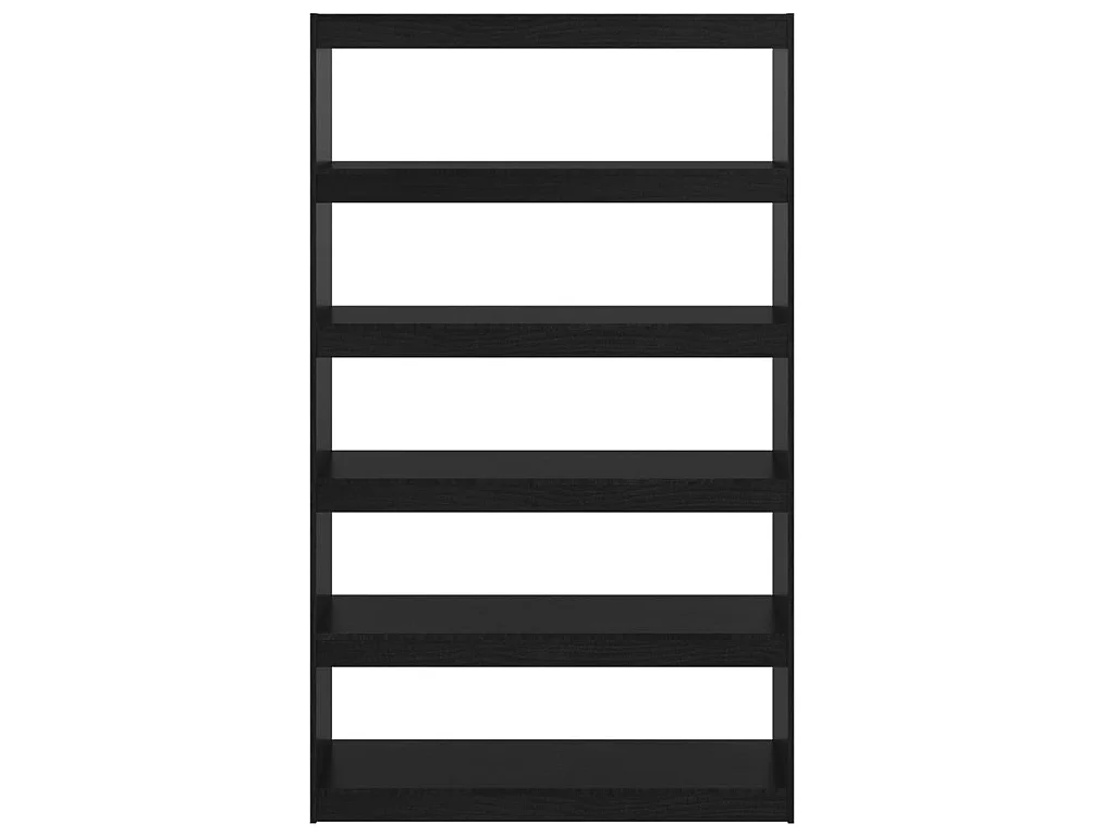 Bibliothèque-Séparateur de pièce Noir 100x30x167,5cm Pin massif OFR42429 BonneVie Meuble