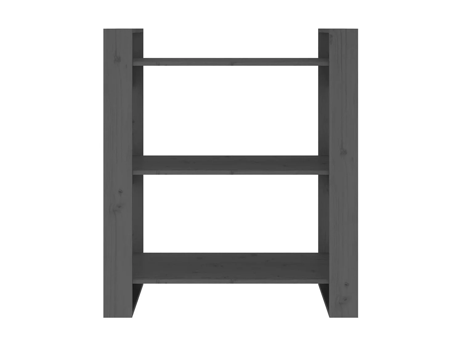 Bibliothèque-Séparateur de pièce Gris 80x35x91 cm Pin solide OFR29925 BonneVie Meuble