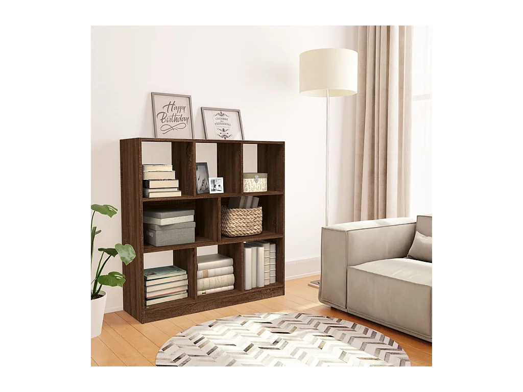 Bibliothèque Chêne marron 97,5x29,5x100 cm Bois d'ingénierie OFR41429 BonneVie Meuble