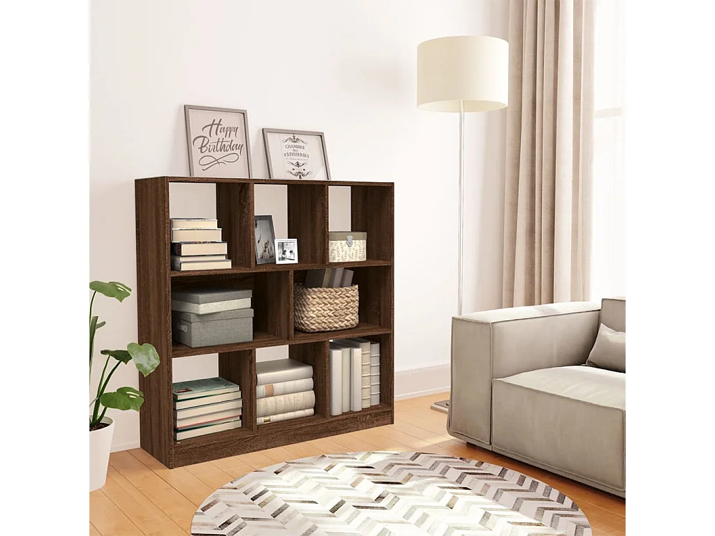 Bibliothèque Chêne marron 97,5x29,5x100 cm Bois d'ingénierie OFR41429 BonneVie Meuble