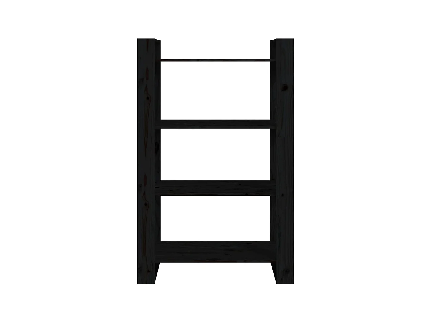 Bücherregal/Bücherschrank,Raumteiler Schwarz 80x35x125 cm Massivholz Kiefer -gkd490766