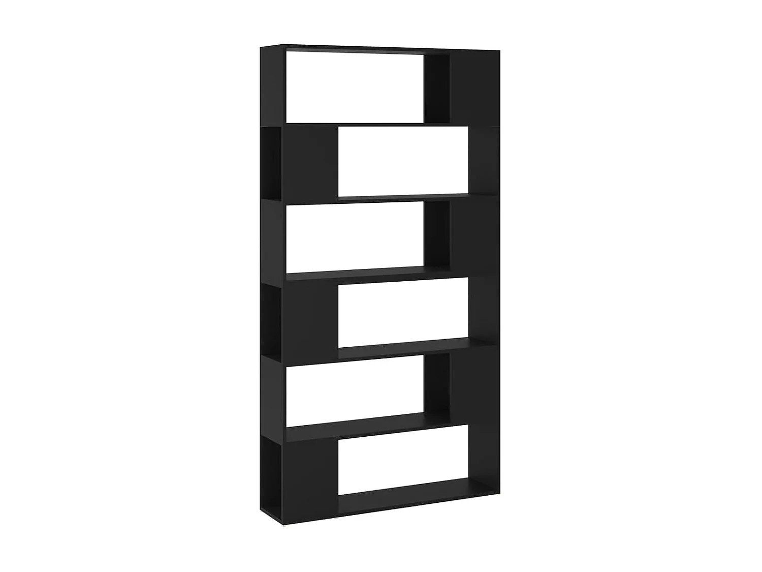 Bibliothèque-Séparateur de pièce Noir 100x24x188 cm OFR98953 BonneVie Meuble