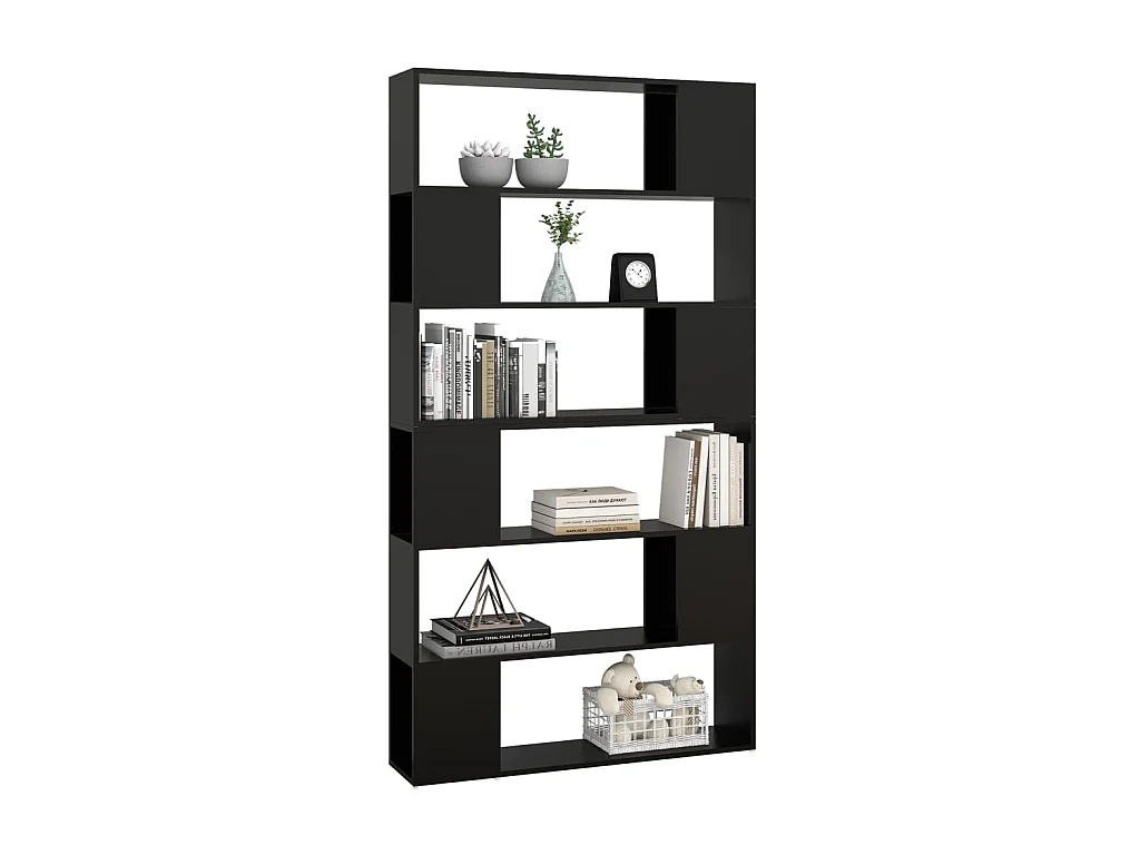 Bücherregal Raumteiler,Bücherschrank Schwarz 100x24x188 cm -gkd568003