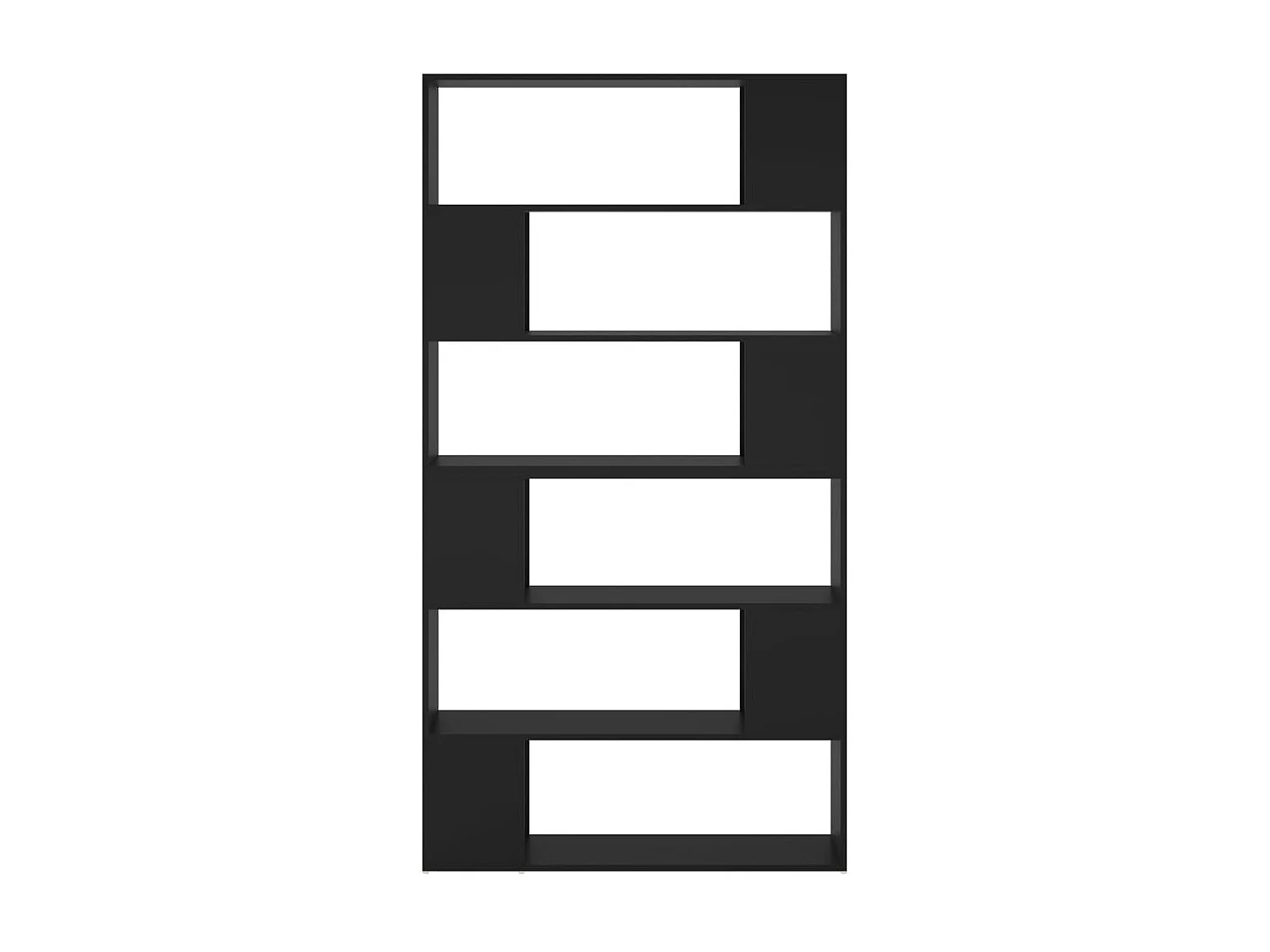 Bibliothèque-Séparateur de pièce Noir 100x24x188 cm OFR98953 BonneVie Meuble