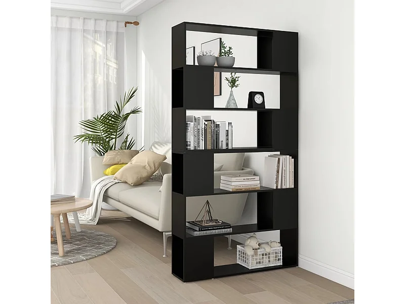 Boekenkast/kamerscherm 100x24x188 cm zwart NL134928