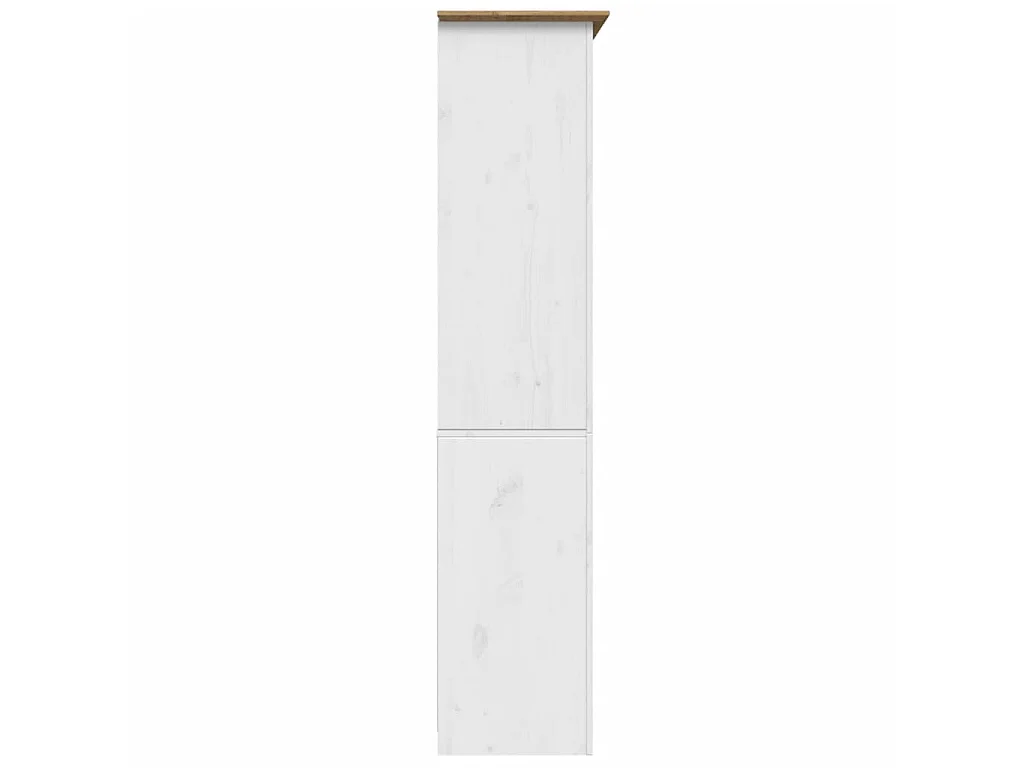 Bibliothèque BODO blanc and marron 80x40x172cm bois massif pin OFR90559 BonneVie Meuble