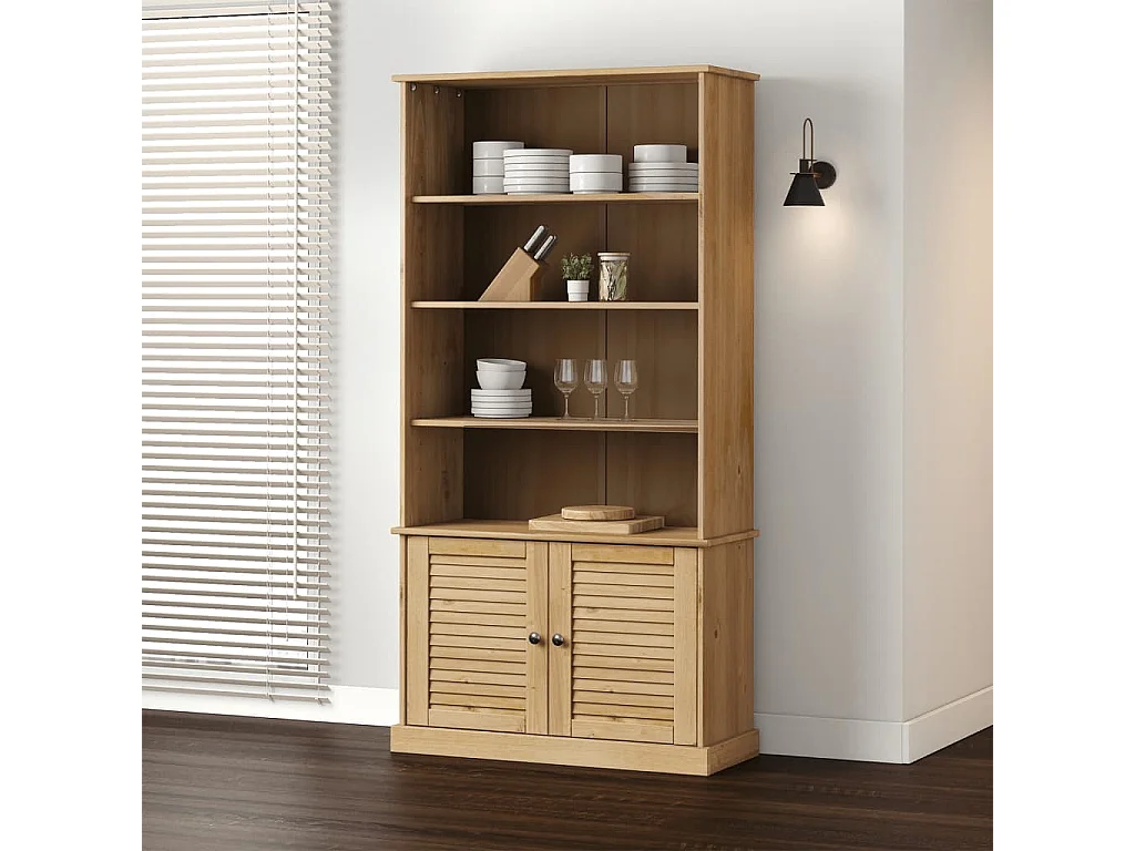 Bibliothèque VIGO 85x35x170 cm bois massif de pin OFR96854 BonneVie Meuble