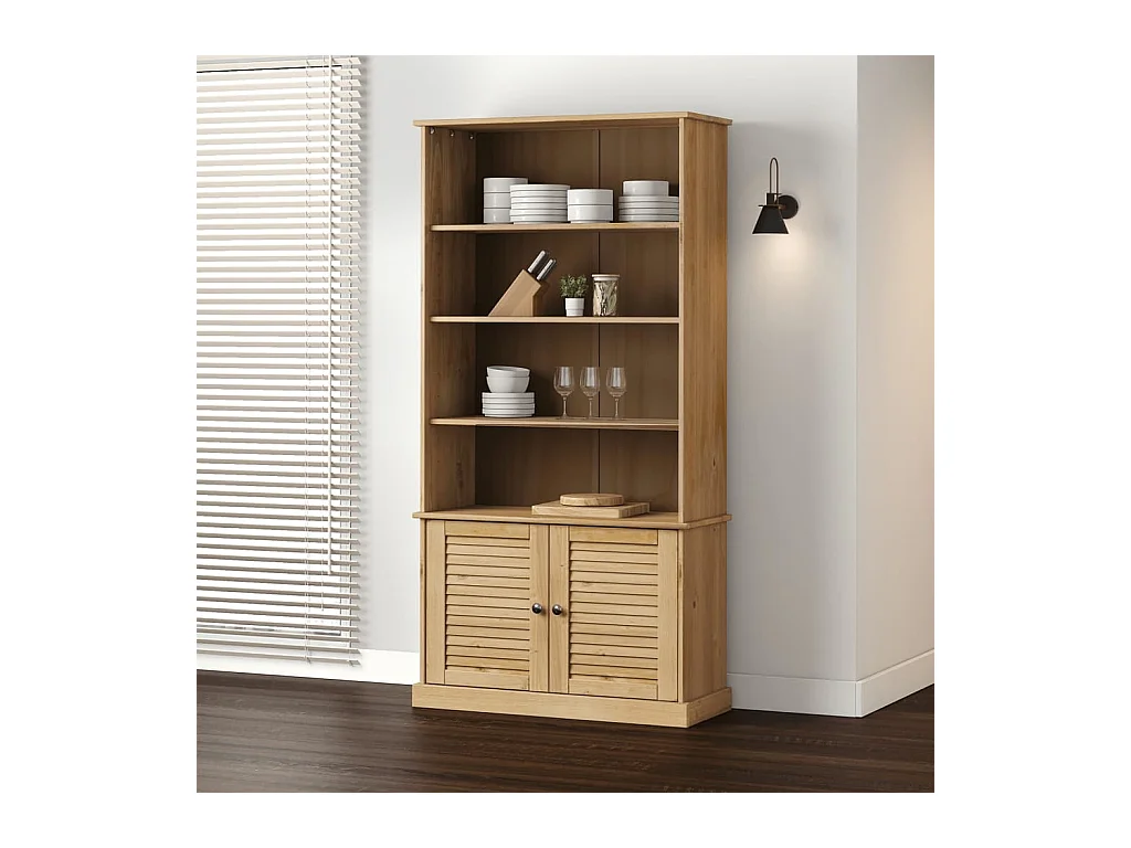 Bibliothèque VIGO 85x35x170 cm bois massif de pin OFR96854 BonneVie Meuble