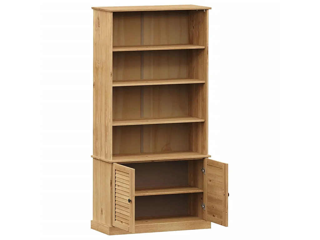 Bibliothèque VIGO 85x35x170 cm bois massif de pin OFR96854 BonneVie Meuble