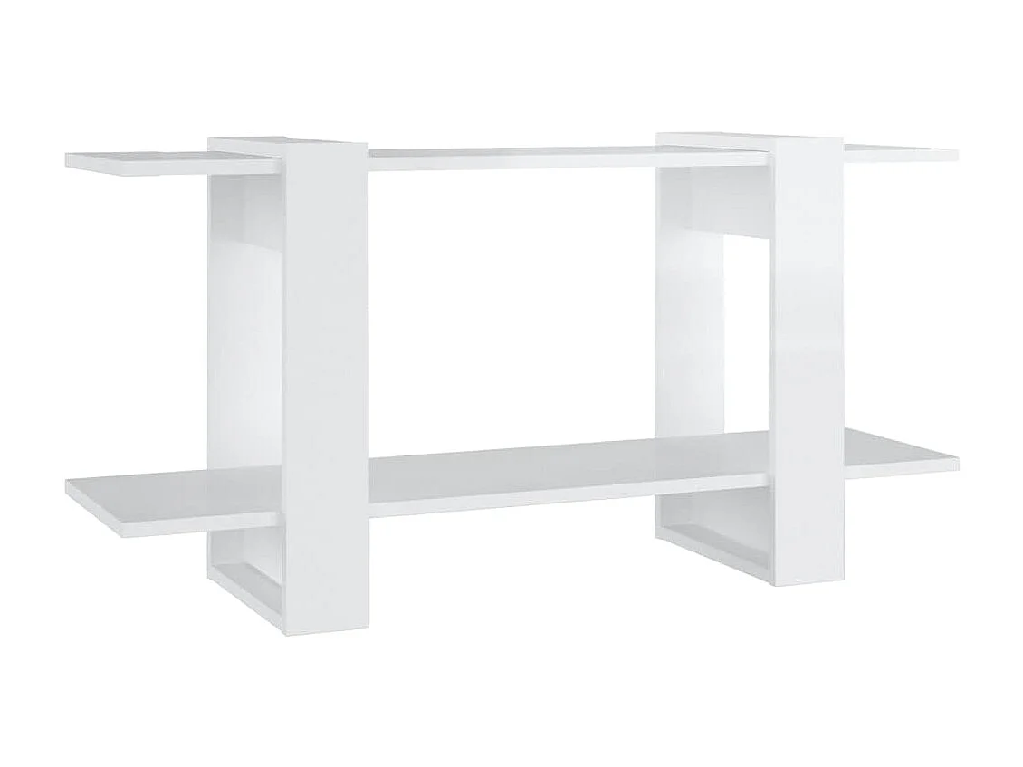 Bibliothèque Blanc brillant 100x30x51 cm Bois d'ingénierie OFR58768 BonneVie Meuble