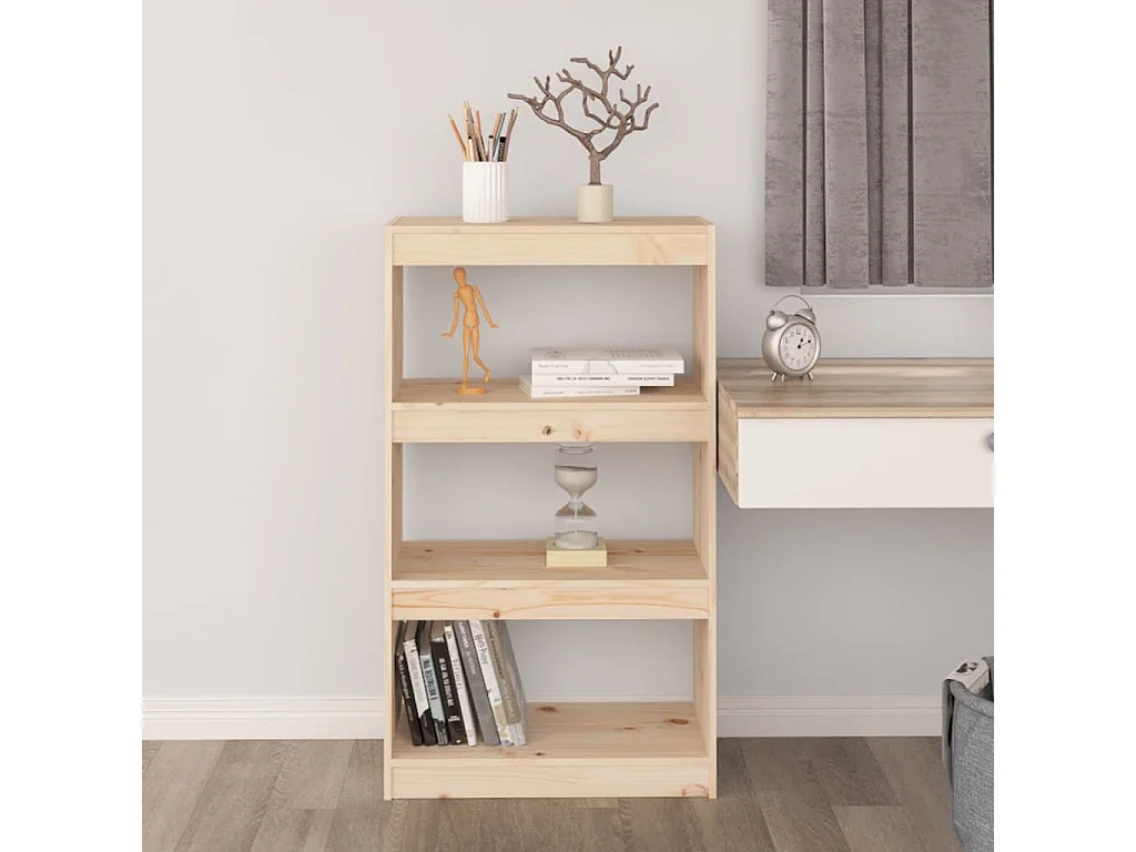 Bibliothèque-Séparateur de pièce 60x30x103,5 cm Bois de pin OFR70027 BonneVie Meuble