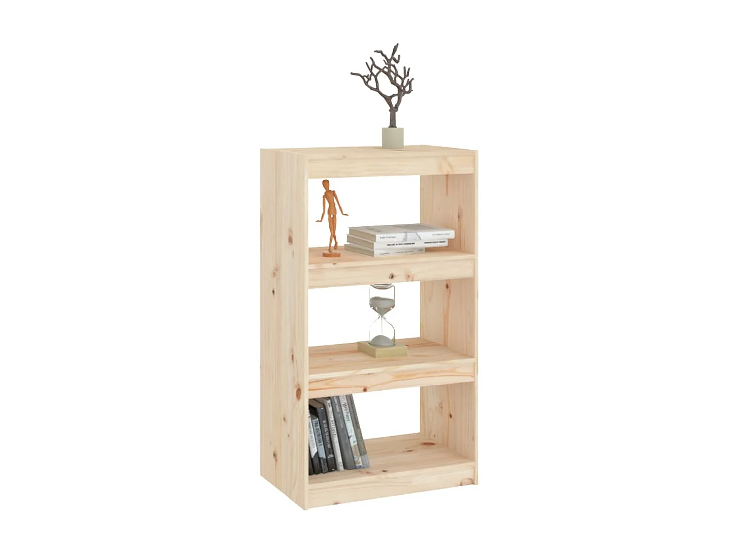 Bibliothèque-Séparateur de pièce 60x30x103,5 cm Bois de pin OFR70027 BonneVie Meuble