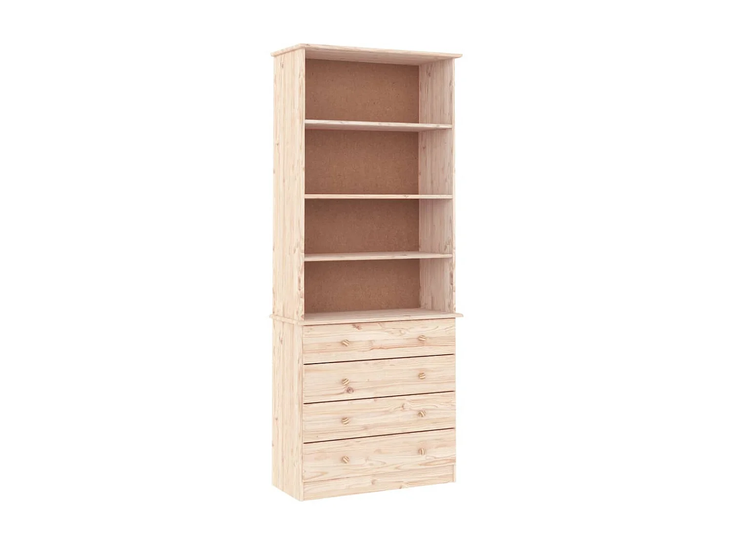 Librería con cajones ALTA madera maciza de pino 77x35x186,5 cm ES50852