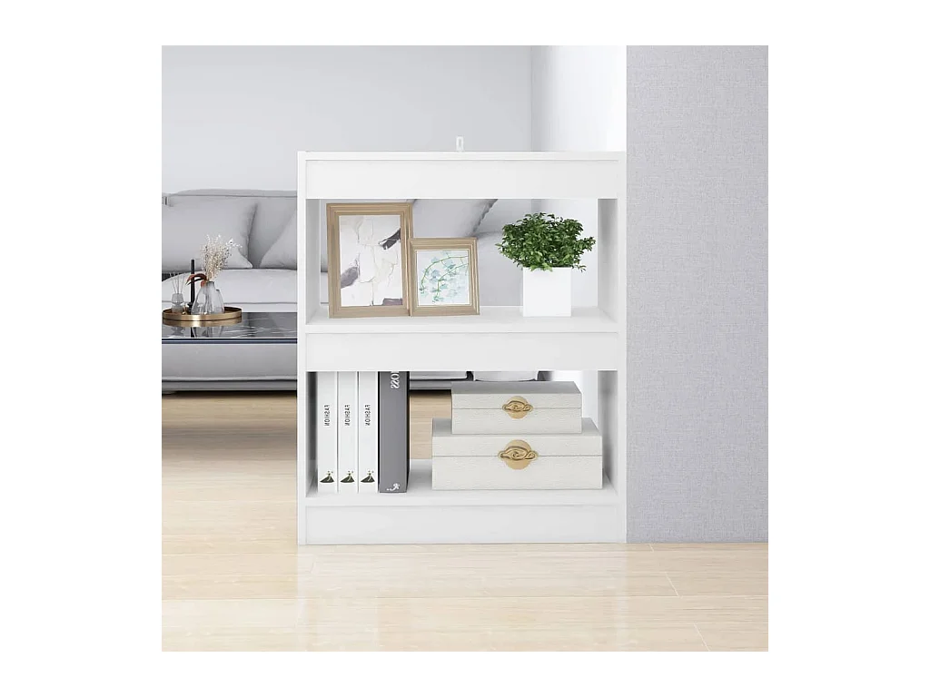 Bibliothèque-Séparateur de pièce Blanc 60x30x72 cm OFR30854 BonneVie Meuble