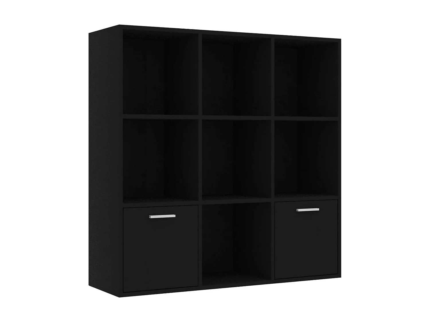 Bibliothèque Noir 98x30x98 cm Aggloméré OFR76525 BonneVie Meuble