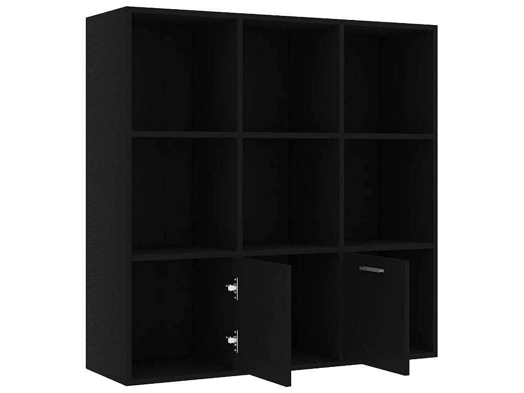 Bibliothèque Noir 98x30x98 cm Aggloméré OFR76525 BonneVie Meuble