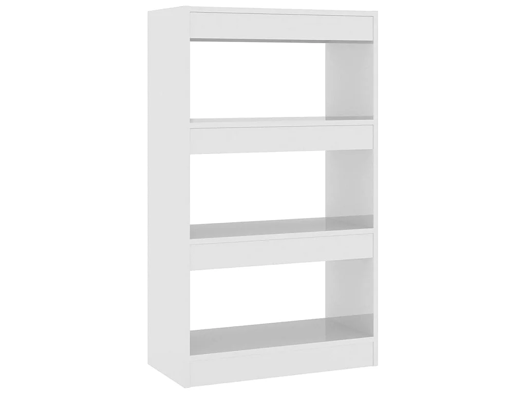 Bibliothèque-Séparateur de pièce Blanc brillant 60x30x103 cm OFR48831 BonneVie Meuble