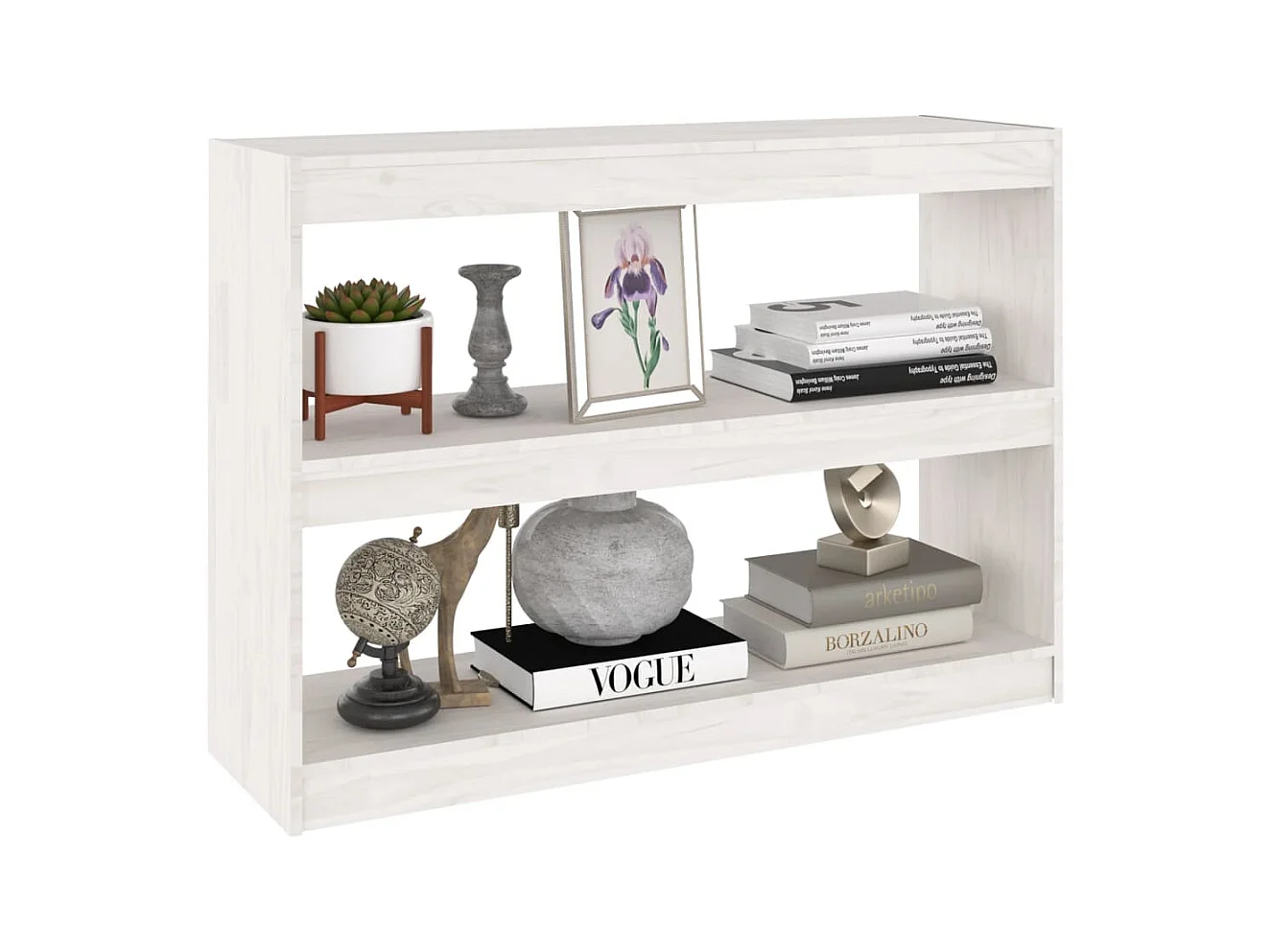 Bücherregal Raumteiler,Bücherschrank Weiß 100x30x71,5 cm Massivholz Kiefer -gkd224550