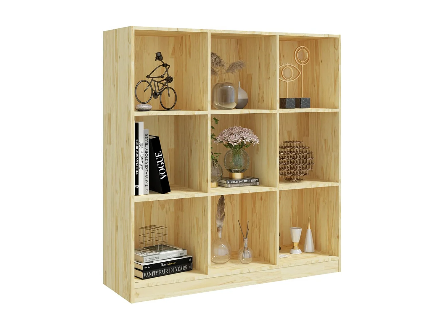 Bibliothèque-Séparateur de pièce 104x33,5x110 cm pin massif OFR64521 BonneVie Meuble