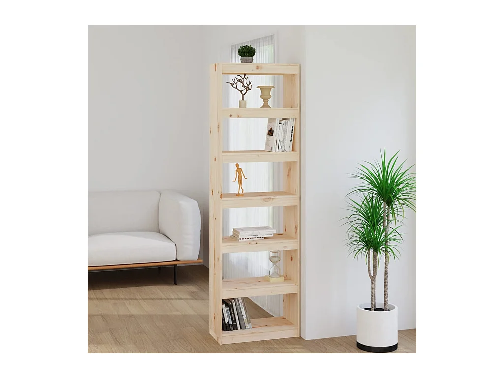Bibliothèque-Séparateur de pièce 60x30x199,5 cm Bois de pin OFR81571 BonneVie Meuble