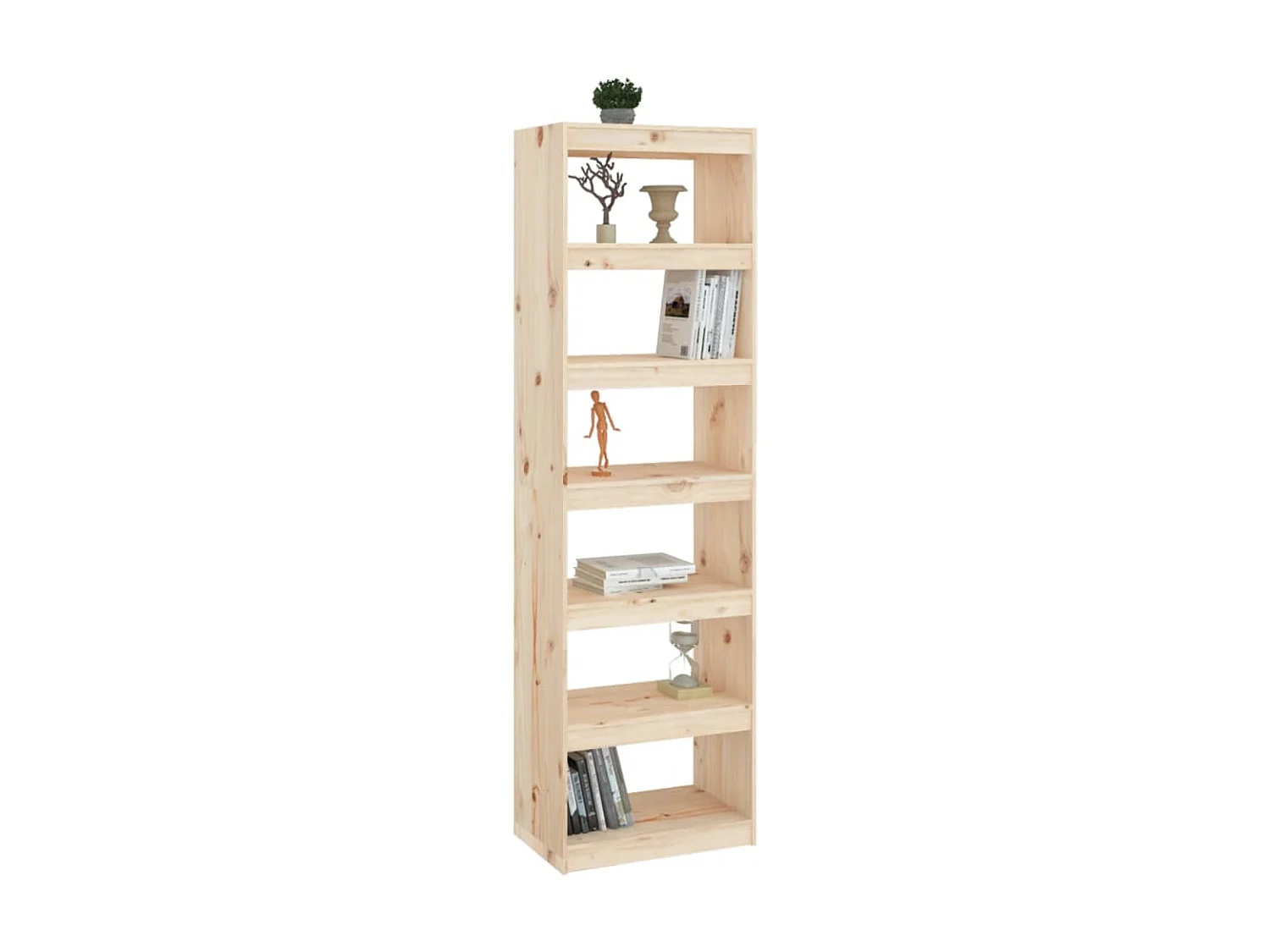 Bibliothèque-Séparateur de pièce 60x30x199,5 cm Bois de pin OFR81571 BonneVie Meuble