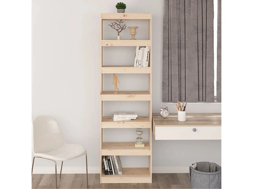 Bibliothèque-Séparateur de pièce 60x30x199,5 cm Bois de pin OFR81571 BonneVie Meuble