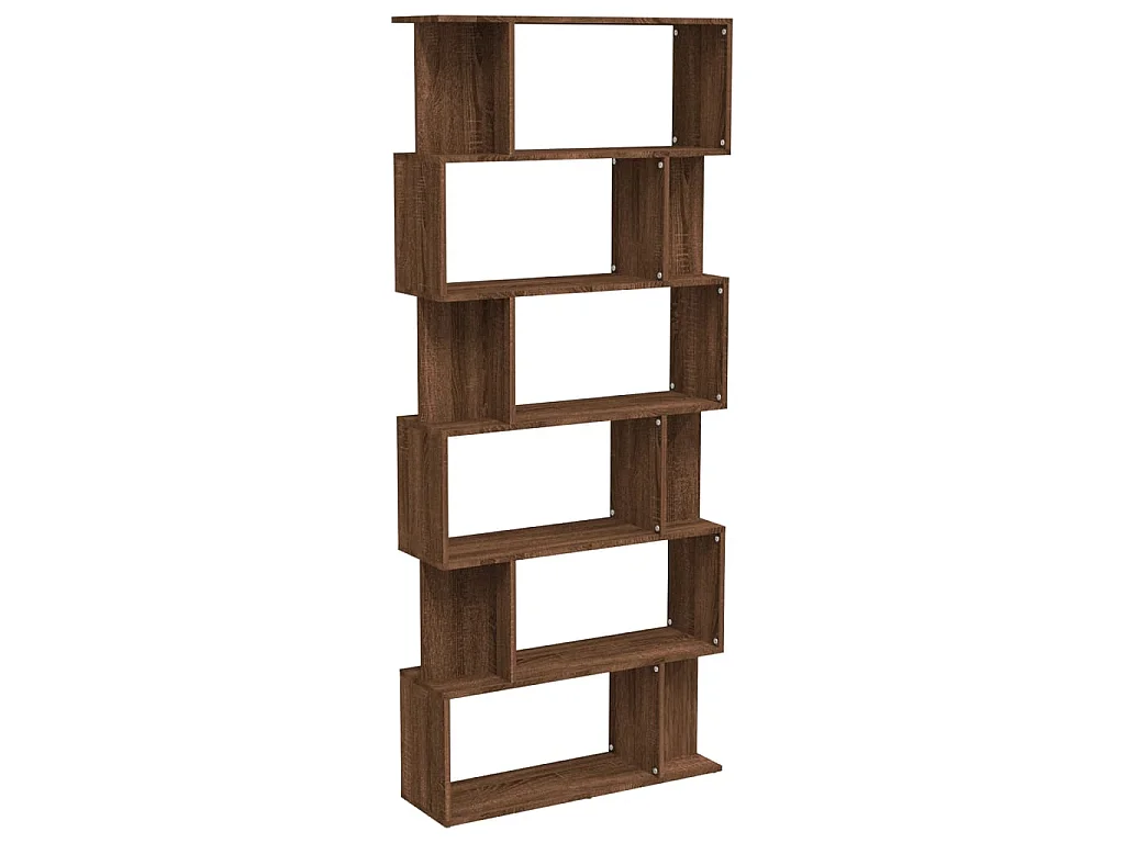 Biblioteca Estantería/Biombo madera contrachapada marrón roble 80x24x192cm ES24454