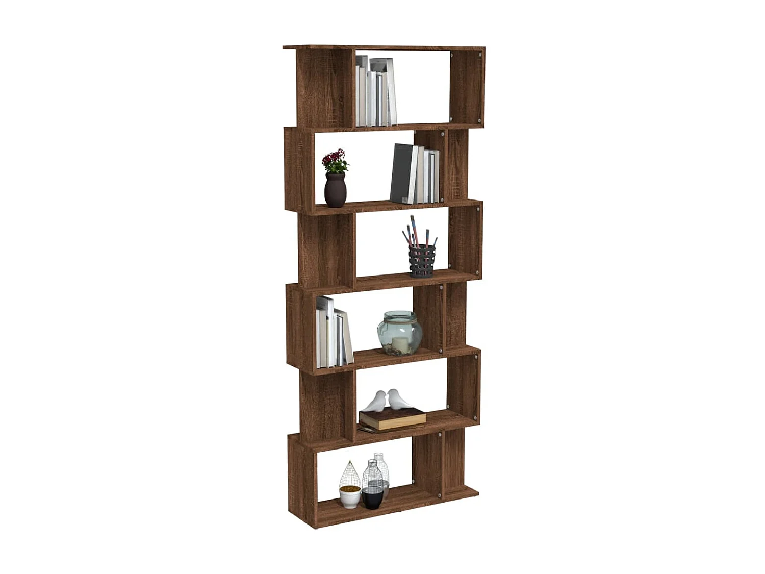 Bibliothèque Chêne marron 80x24x192cm Bois d'ingénierie OFR95675 BonneVie Meuble